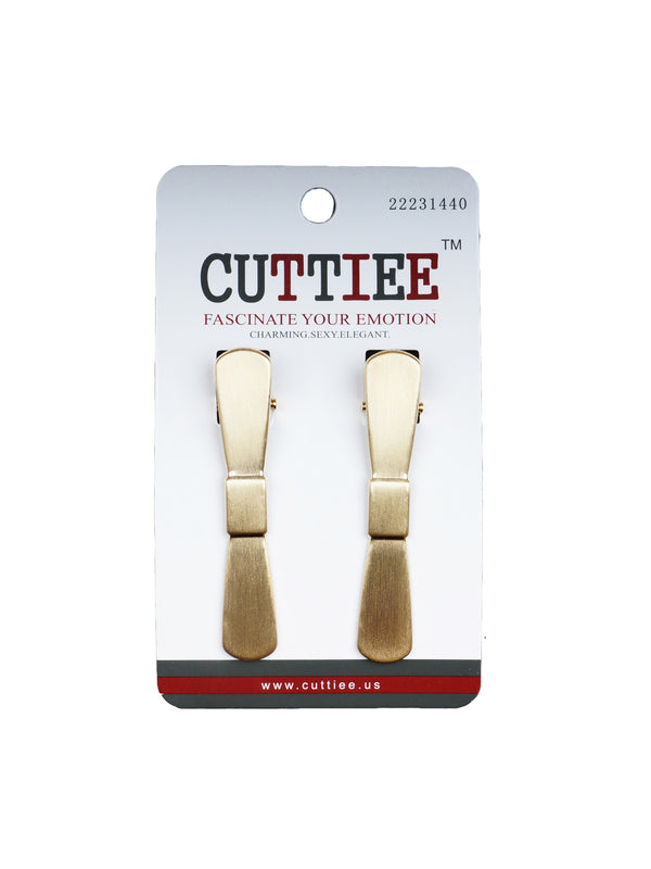 CUTTIEE Metal Hair Clip Matte Ribbon 2PC