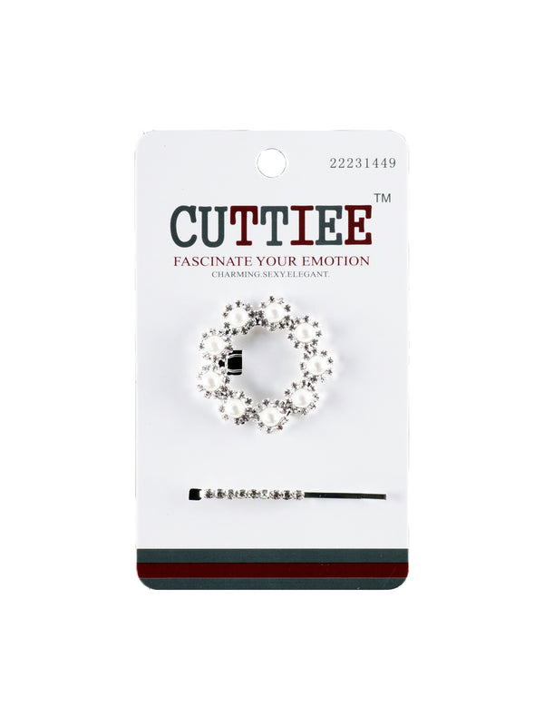 CUTTIEE Hair Clips with Pearls and Rhinestones 2PC