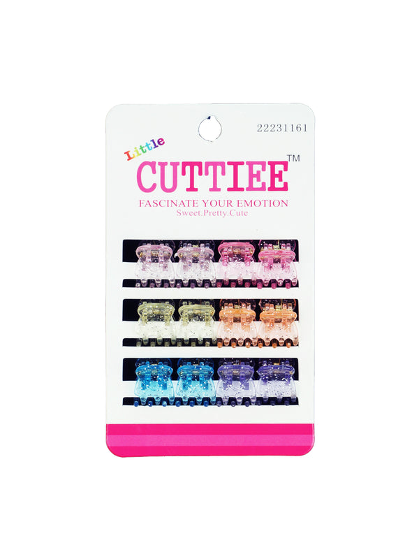 CUTTIEE 0.5" Colorful Hair Claw Clips 12PC