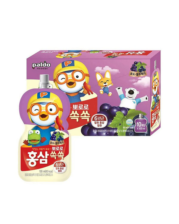 PALDO Red Ginseng Pororo - GRAPE & BLUEBERRY (100mLx10)