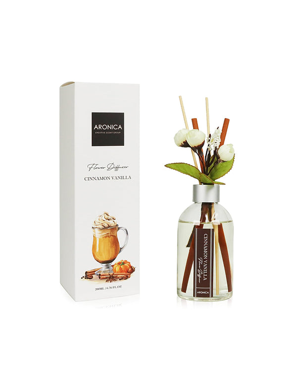 ARONICA Flower Diffuser - Cinnamon Vanilla 200mL(6.76 fl oz)