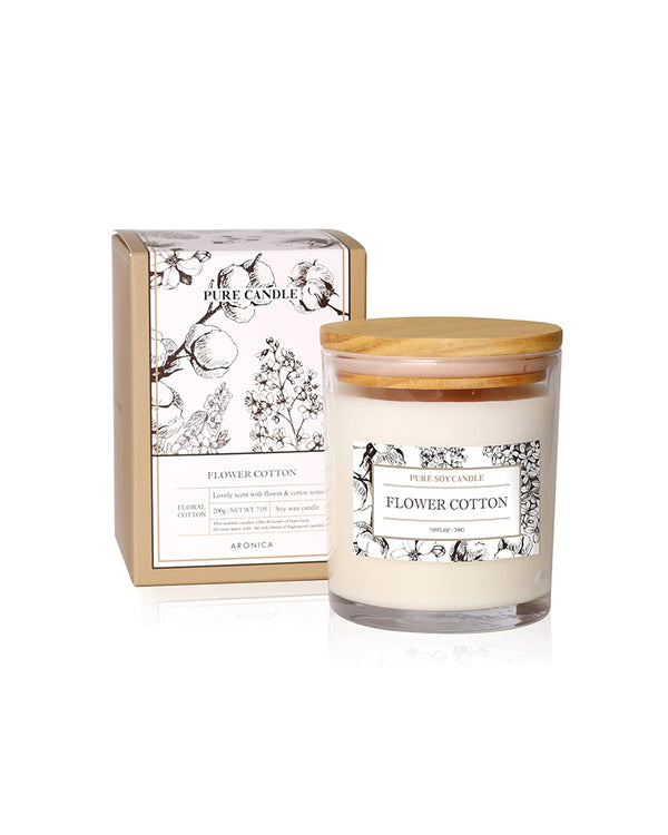 ARONICA Pure Soy Candle - Flower Cotton 200g(7.05oz)