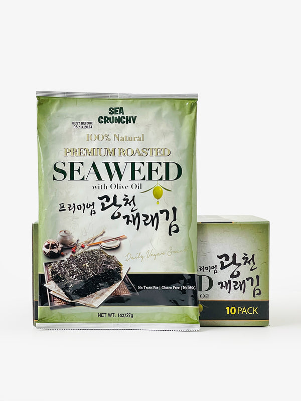Sea Crunchy Premium Roasted Seaweed with Olive Oil 10PK
