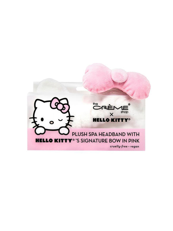 THE CREME SHOP Hello Kitty Plush Spa Headband with Signature Bow in Pink