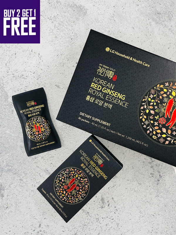 RE:TUNE GOLD VISION Korean Red Ginseng Royal Essence Pouch 30PC (2+1 PROMOTION)