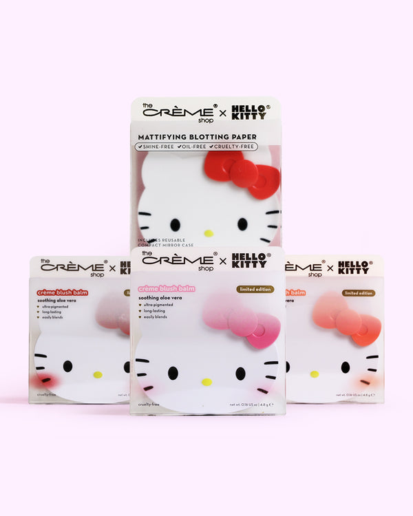 THE CREME SHOP Hello Kitty Blotting Paper with Mirror and Blush Balm SET