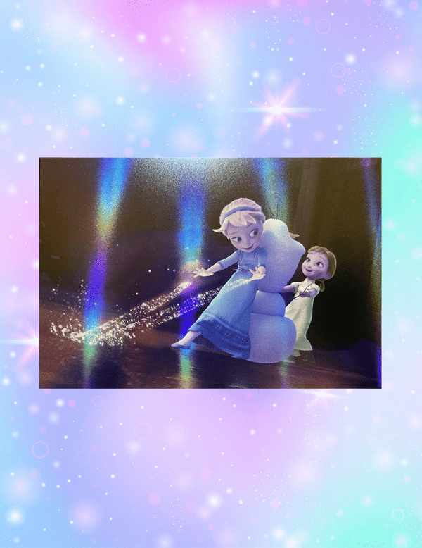 Hologram Postcard [Disney] Frozen Young Elsa and Anna