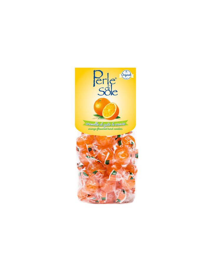 Perle Di Sole Orange Flavored Hard Candies Filled With Sour Powder 1.1 lb  Italy